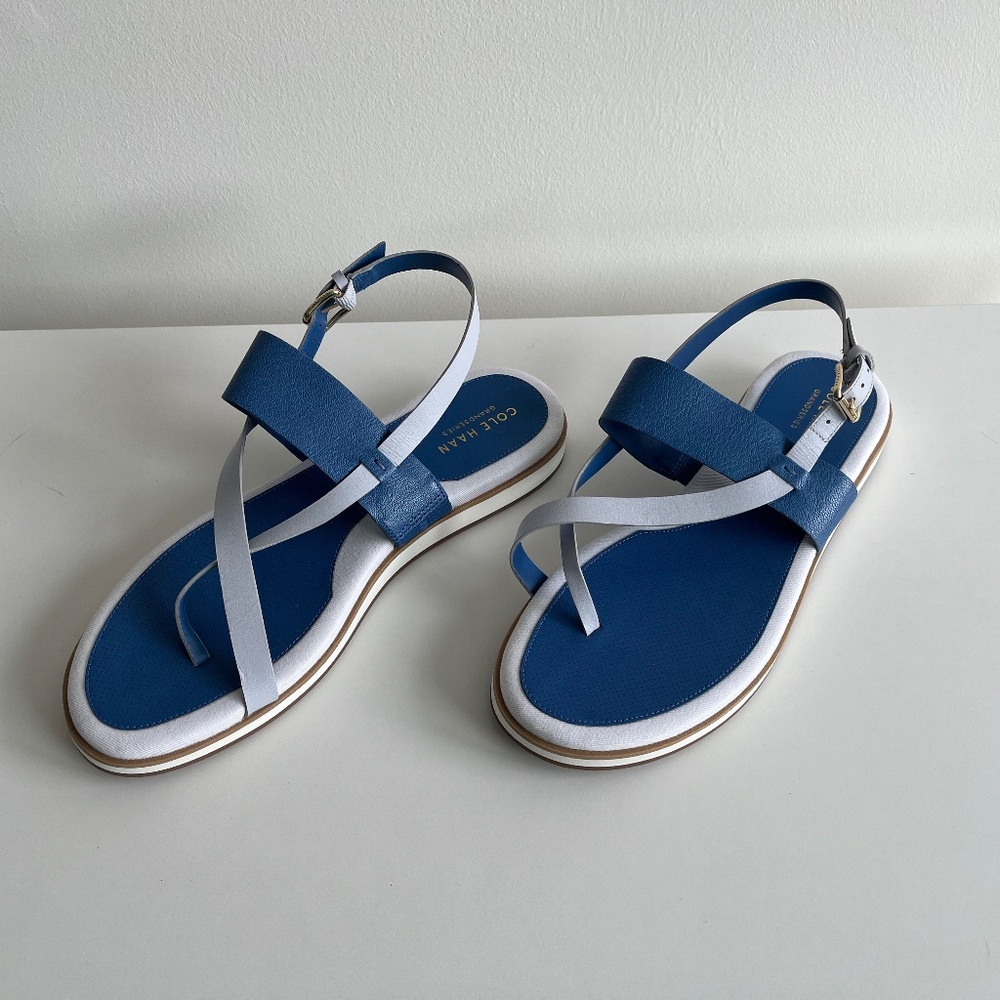 COLE HAAN Mandy Womens Leather Colorblock Thong Sandals NWOT . - Picture 2 of 7